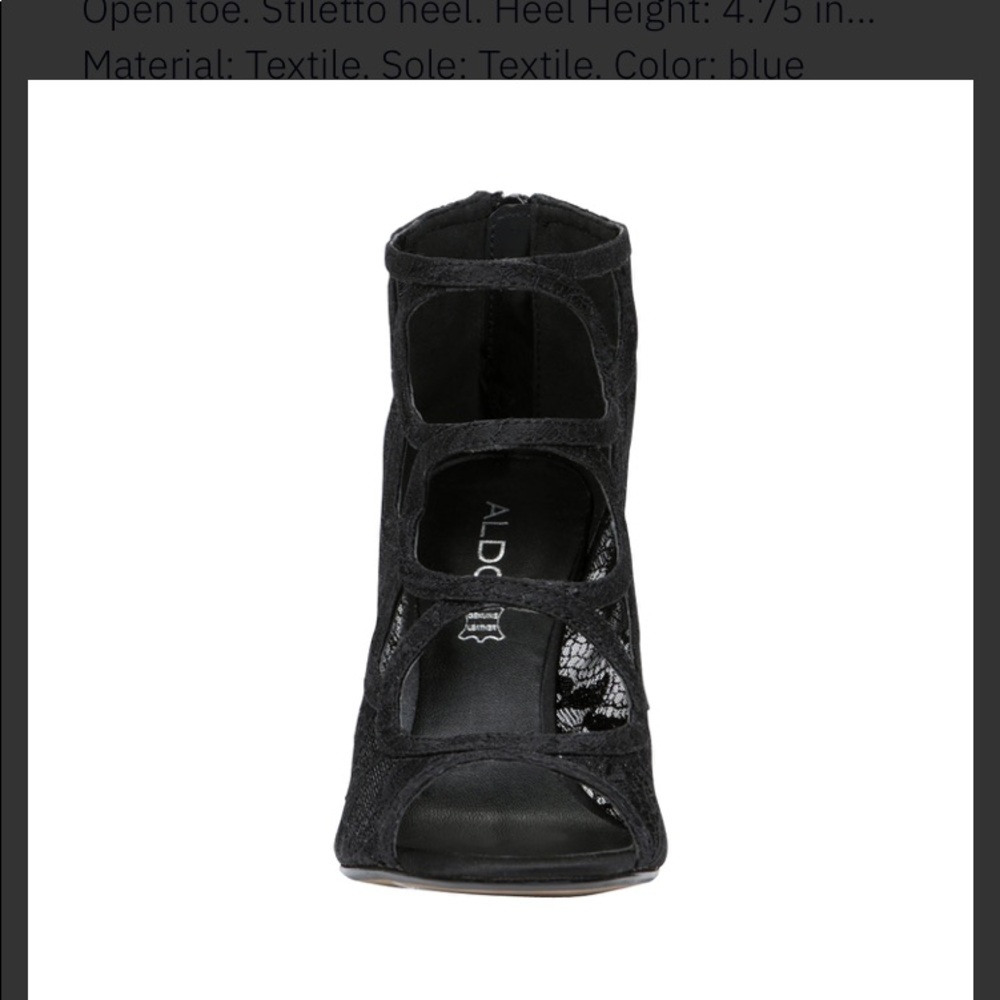ALDO Corrubio Black laced cut out peep toe, s.7 - Picture 3 of 6